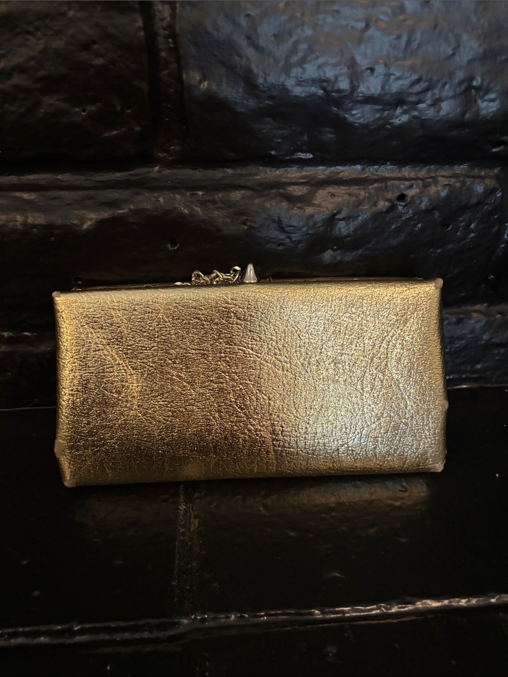 Bell Purses of California Gold Metallic Clutch Purse